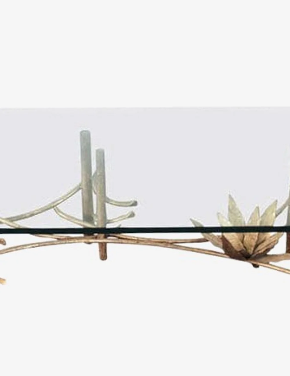 Vintage Mid Century Brutalist Lotus Gold Cocktail Coffee Table - image 0