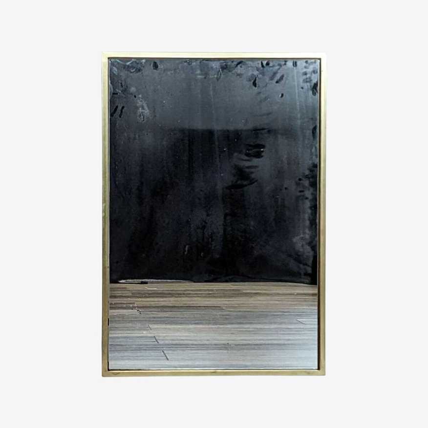 West Elm Antique Brads Metal Frame Wall Mirror - image 0