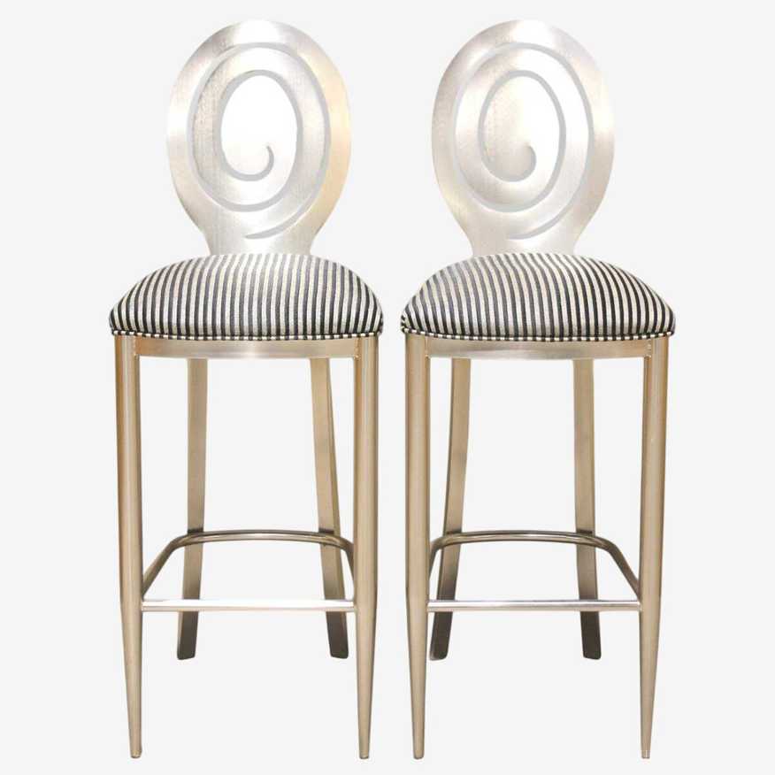 Ethan Allen Pair of 'Radius' Bar Stools - image 0