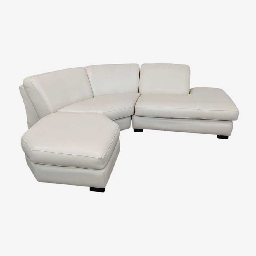 Modern Cream Leather Sectional Sofa - image 0