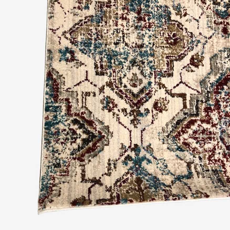 3X5 Red Teal & Beige Rug - Kashew