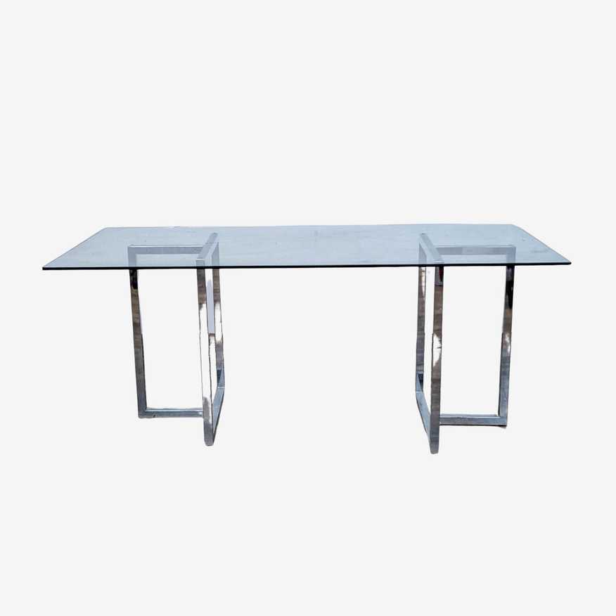 CB2 Silverado 72??Chrome Dining Table - image 0