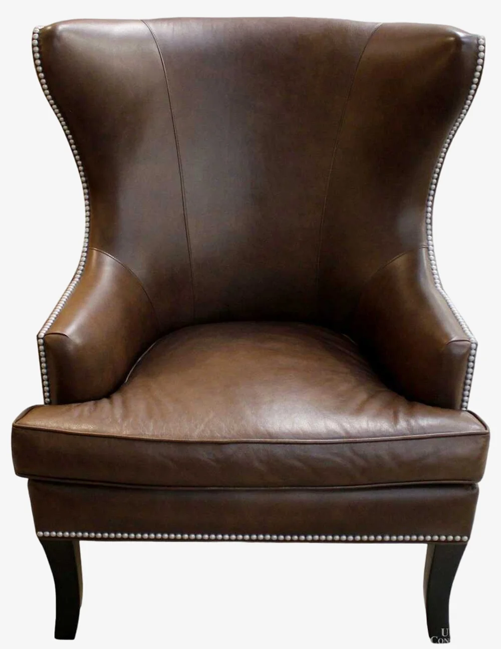 Brown Leather Wingback Chair - image 0