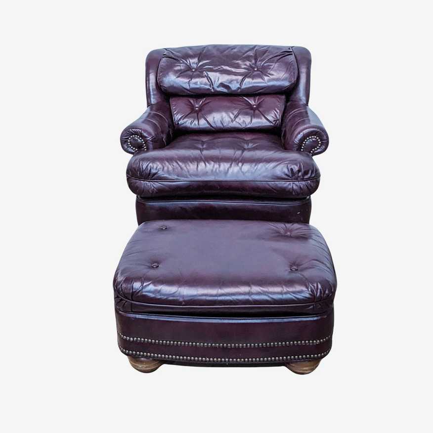 Distinction Furniture Corp. Leather Lounge and Ottoman - image 0