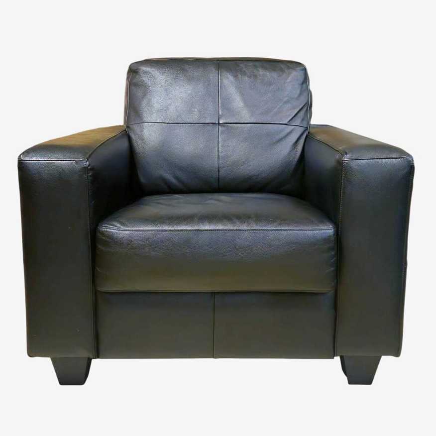 Black Leather Club Chair - image 0