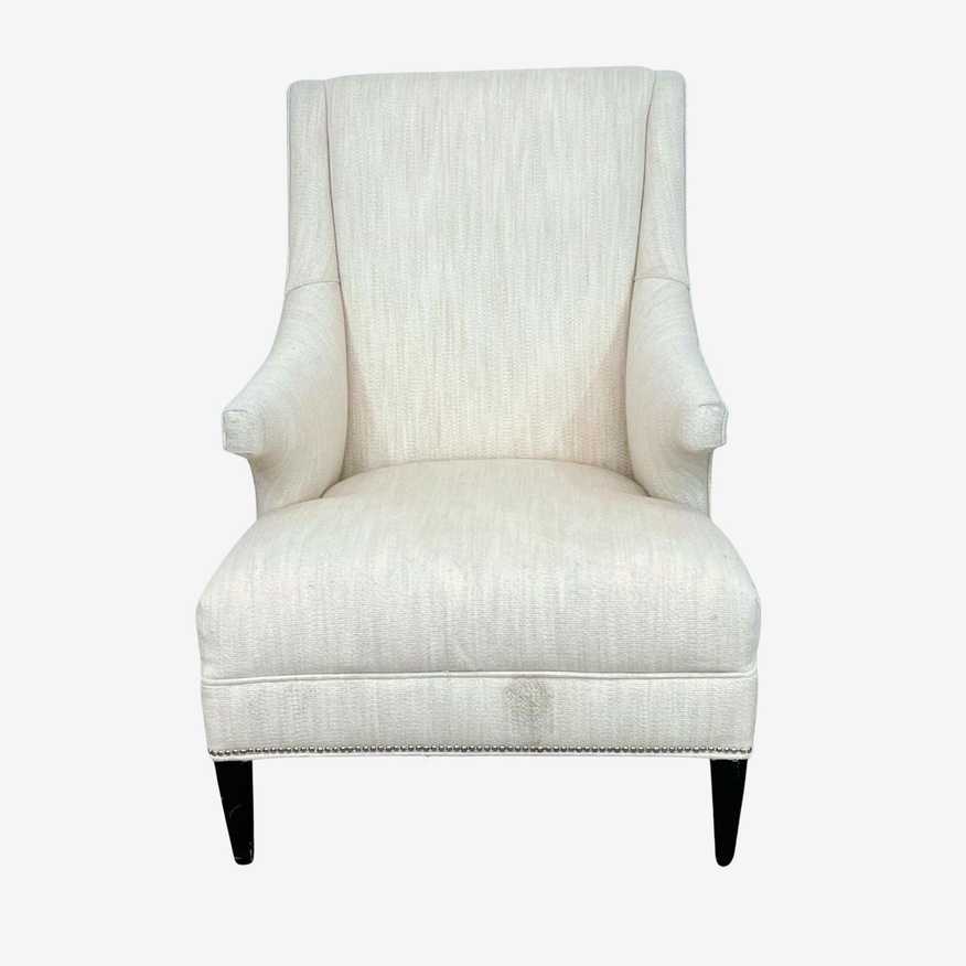 Contemporary Cream Colored Wingback Chair - image 0