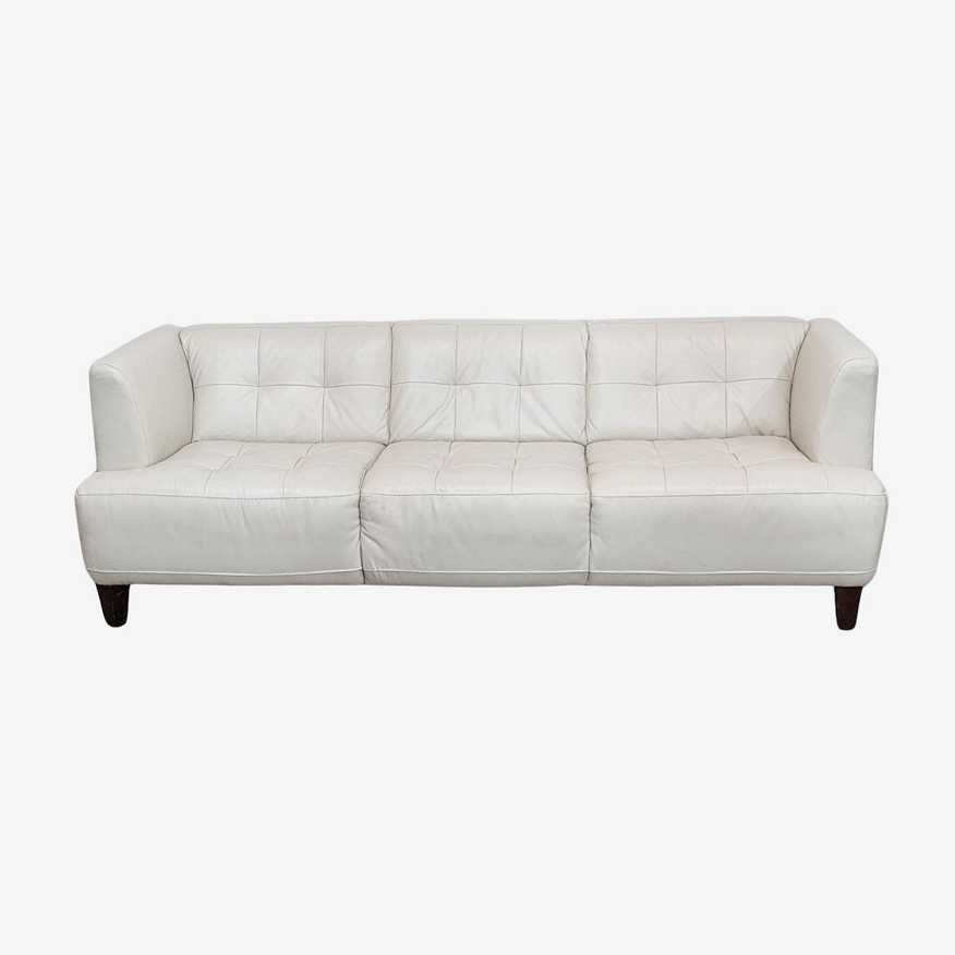 Chateau d'Ax Ivory Leather Sofa - image 0