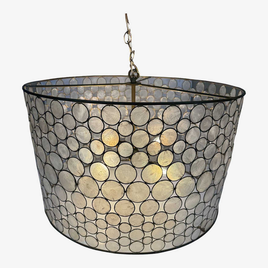 Oly Studio Serena Capiz Drum Chandelier - image 0