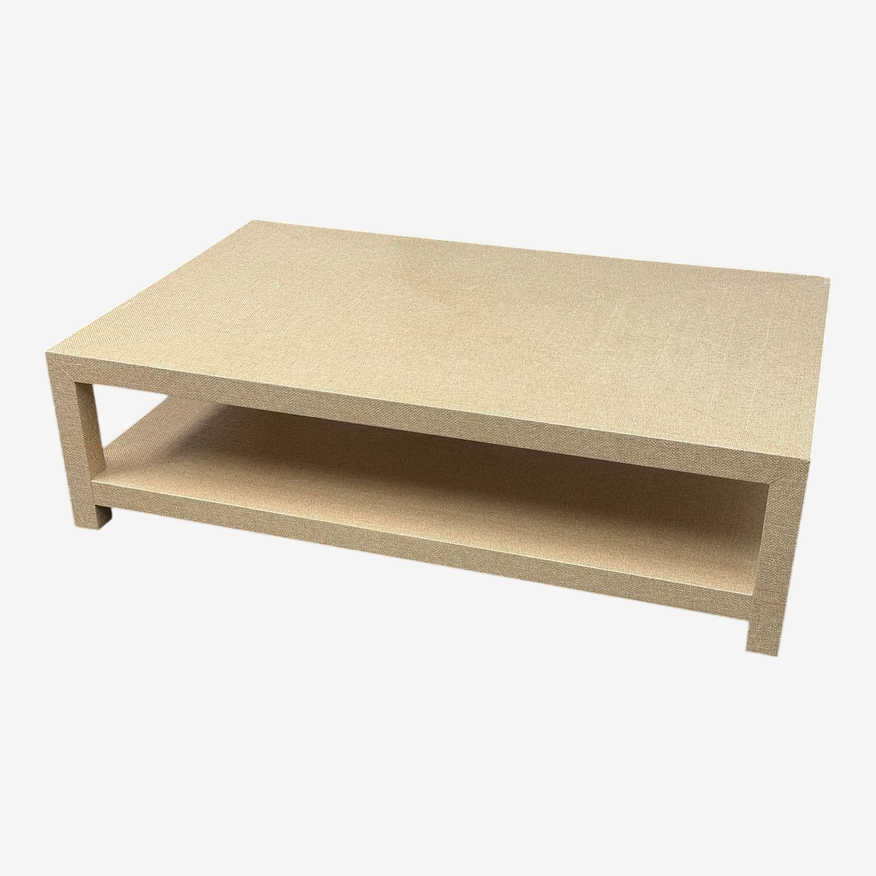 Liven Up Design Custom Made Grasscloth Coffee Table - image 0
