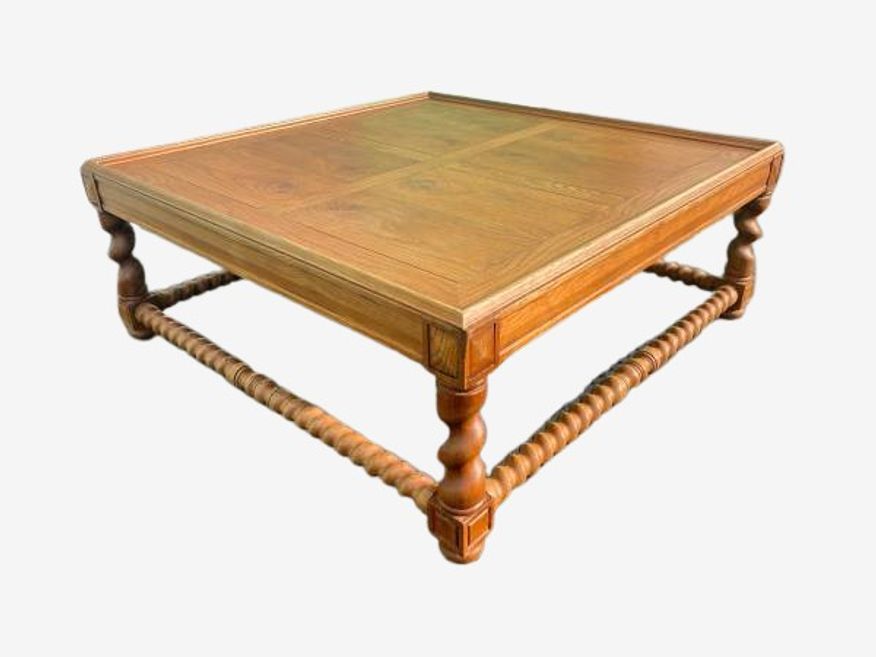 Large Solid Oak Henredon Coffee Table, 1981 - image 0