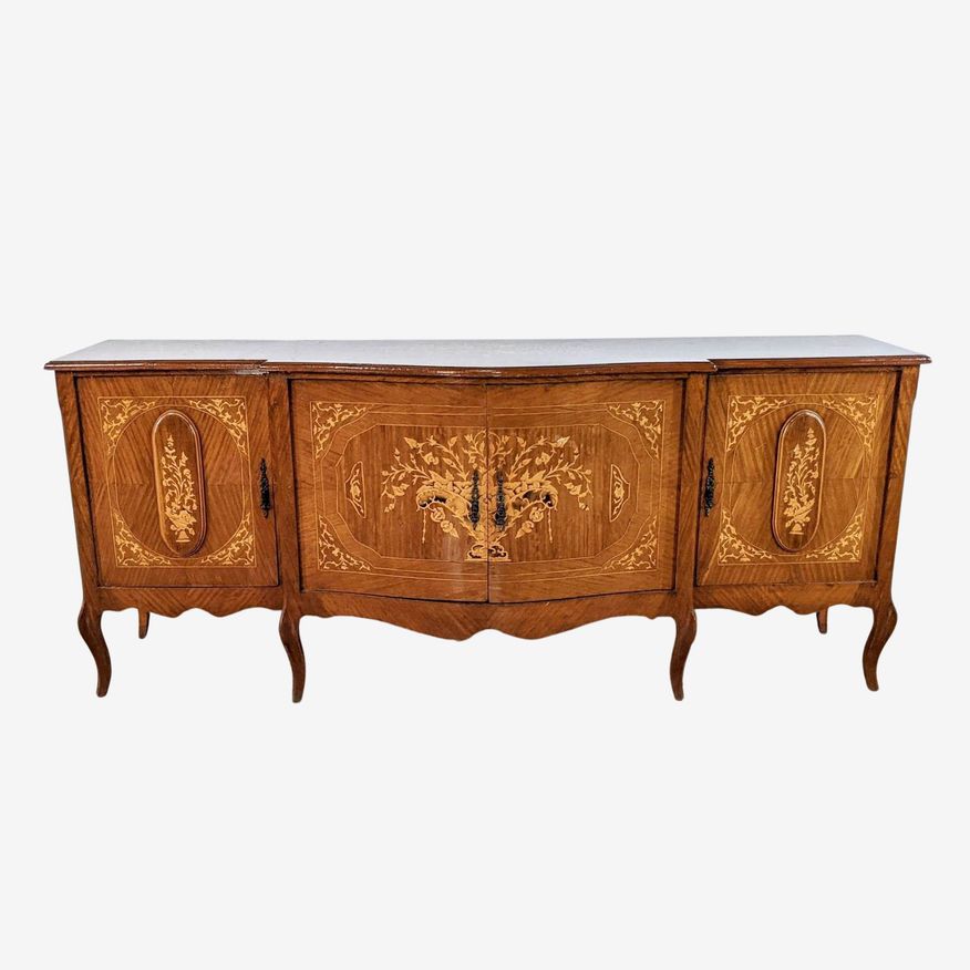 Large Antique Inlaid Wood Sideboard - image 0