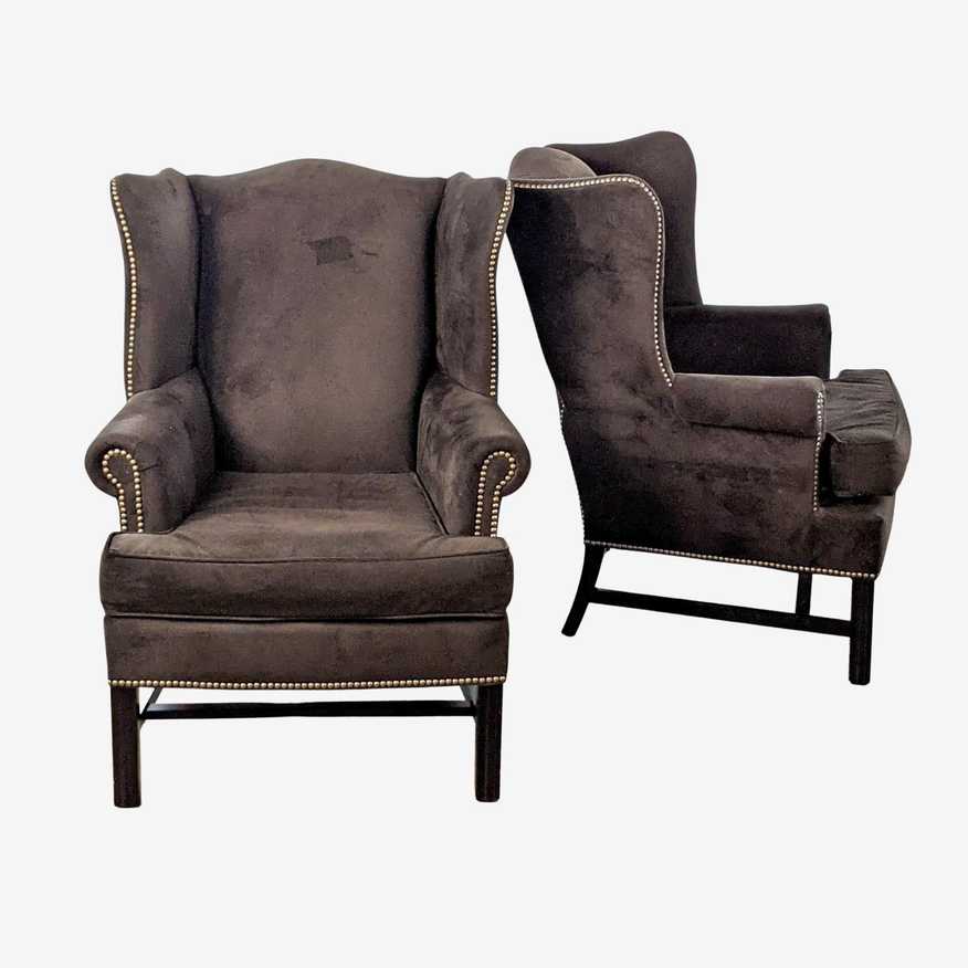 Pair of Pottery Barn Thatcher Wingback Chairs - image 0