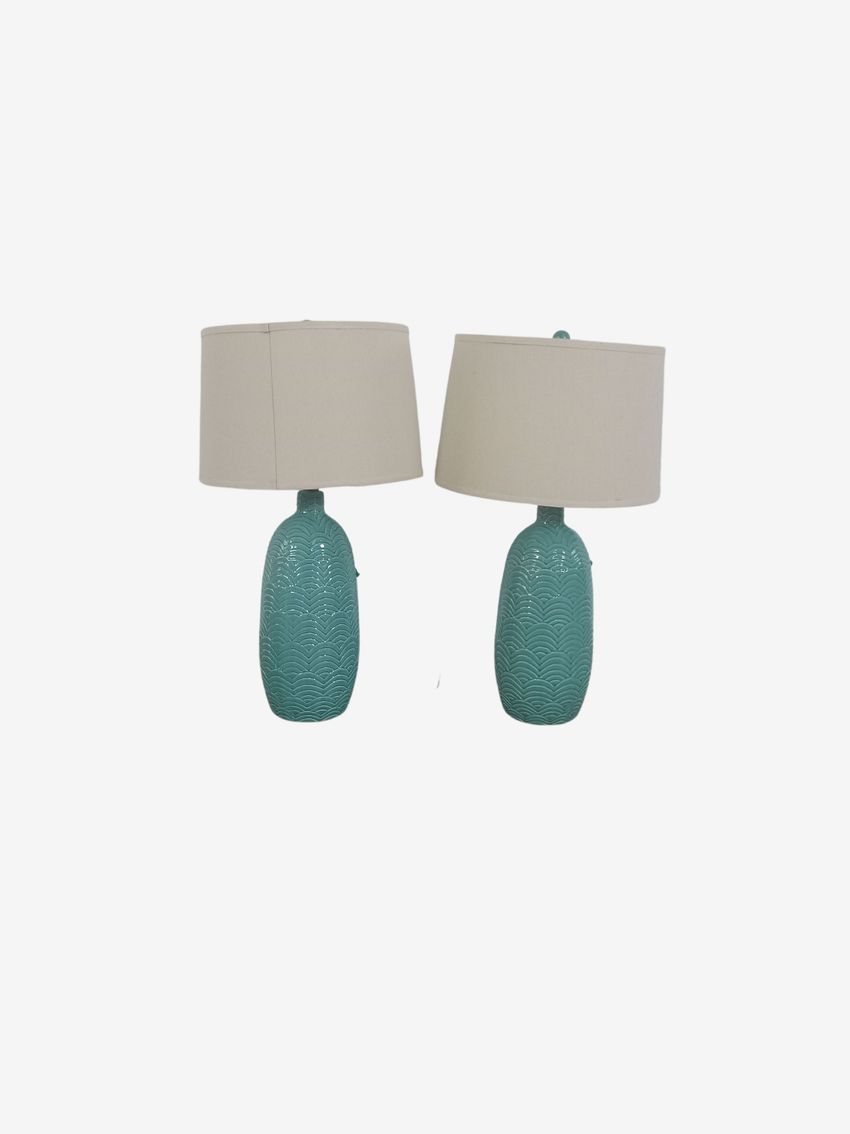Pair of Turquoise Lamps - image 0