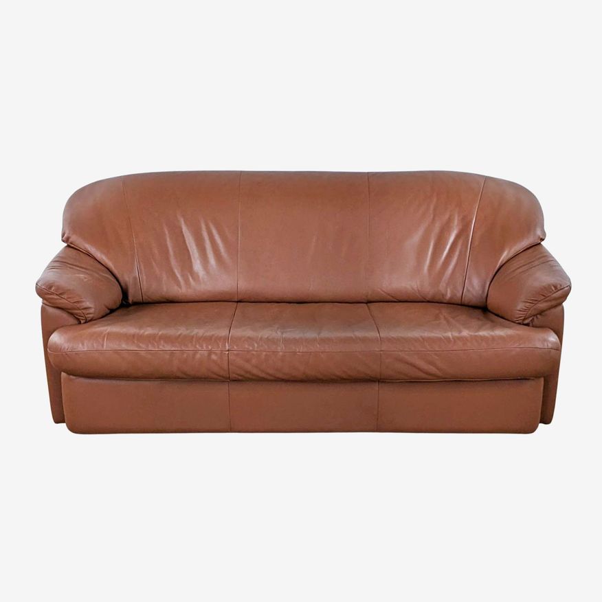 Compact Leather Sleeper Sofa - image 0