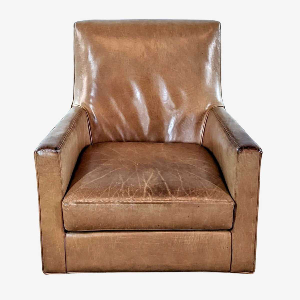 room and board leather swivel chair