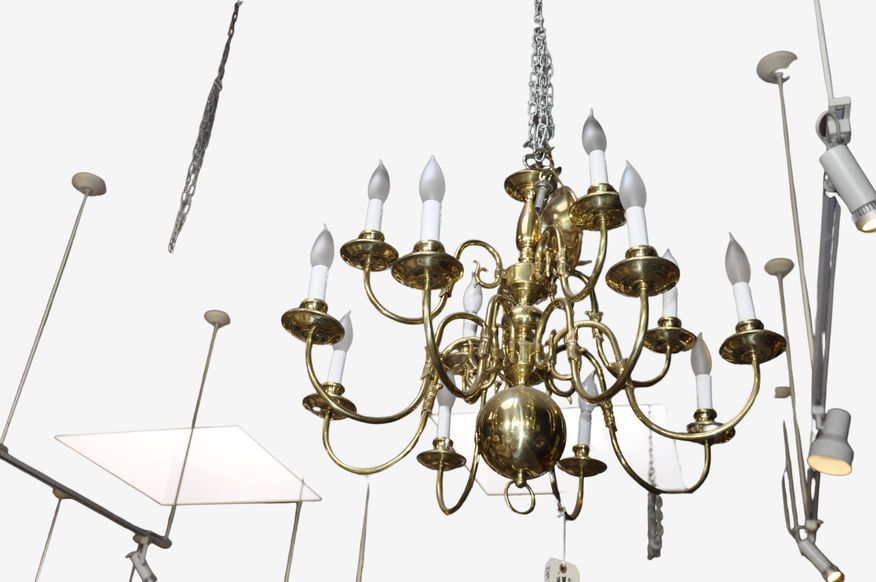 Hinkey/Spain Burnished Solid Brass Chandelier 12 light - image 0