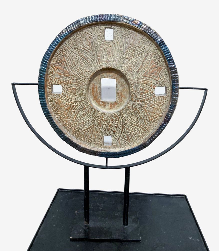 Carved Wood Medallion Sculpture - image 0