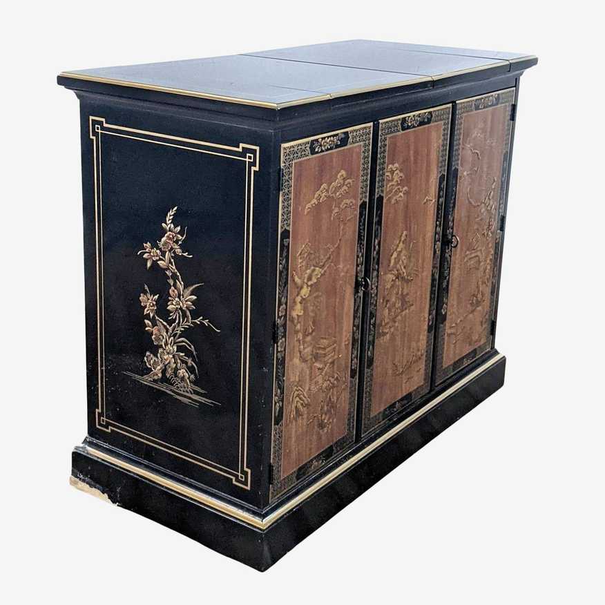 Vintage Drexel Chinoiserie Hand Painted Serving Cabinet - image 0