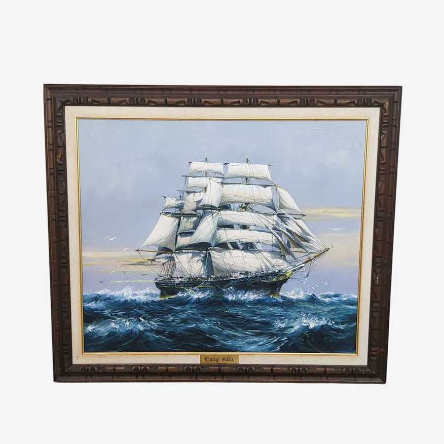 Framed Painting of the Cutty Sark Ship - image 0