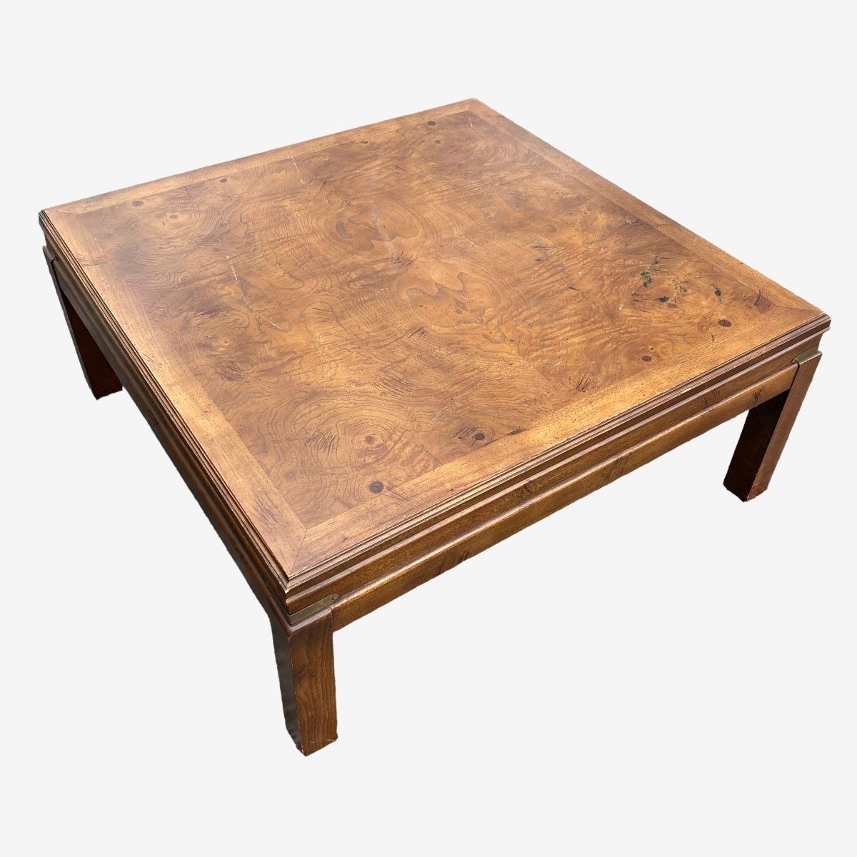 Vintage Square Coffee Table by Lane 38x38" Wide 16.5" High - Burl Wood ...