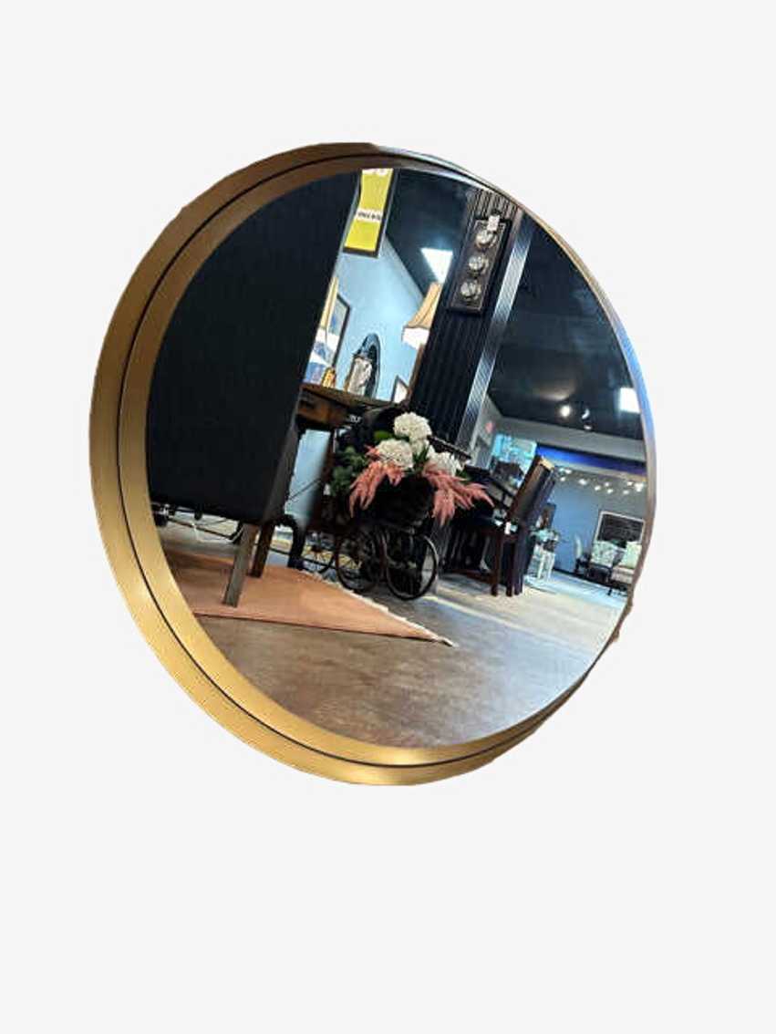Project 62 Flush Mount Round Decorative Gold Wall Mirror - image 0