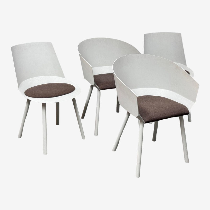 E15 Germany White Houdini Dining Room Chairs, Set of Four - image 0