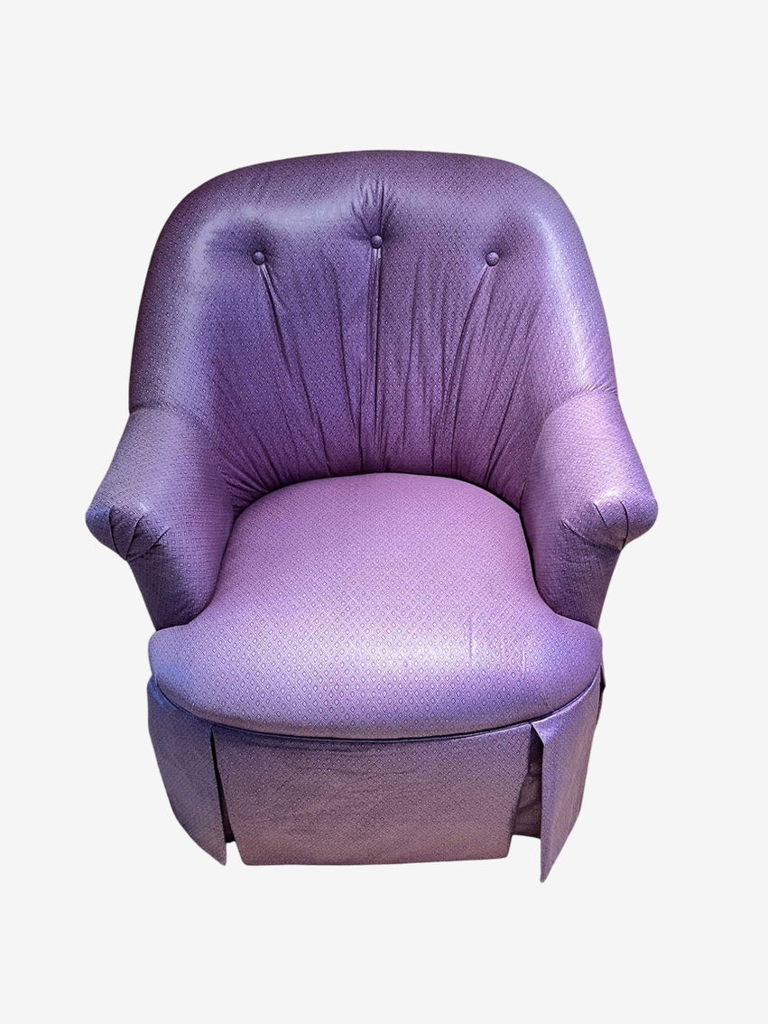 Pennsylvania House Purple Upholstered Tufted Curved Back Accent Chair PD138-37 - image 0