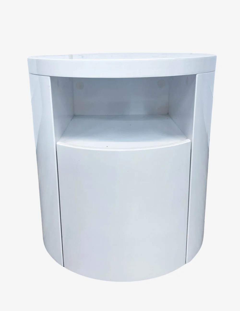 Round One Drawer Nightstand with Shelf - image 0