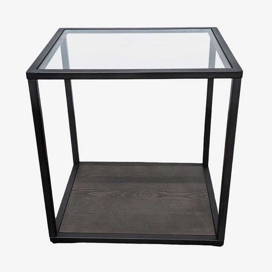 Crate & Barrel Glass Top Side Table - image 0
