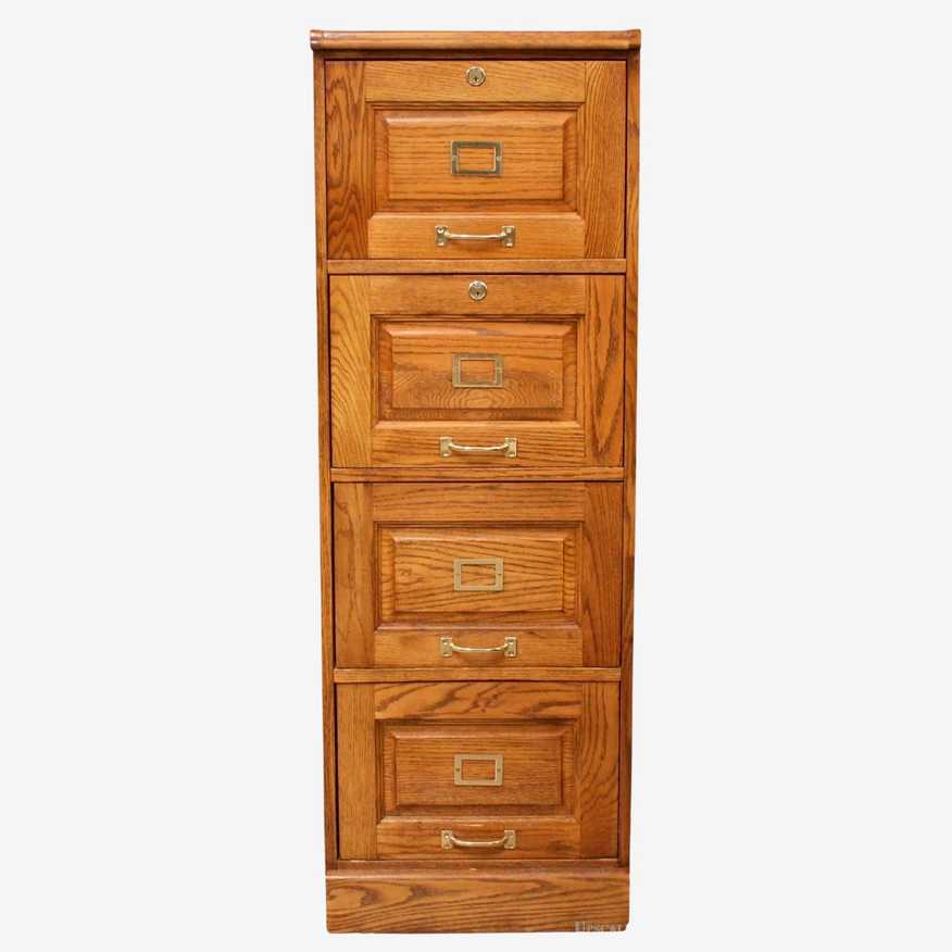 Four Drawer Oak File Cabinet - image 0