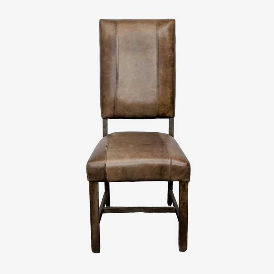 High Back Leather Upholstered Wood Dining Side Chair - image 0