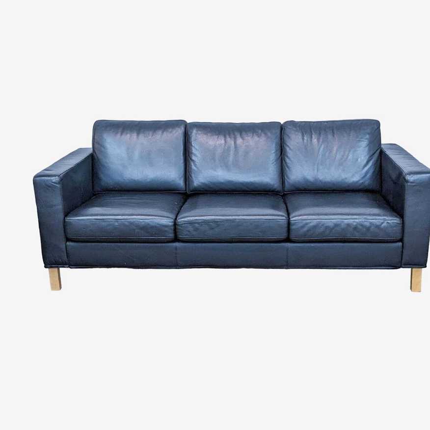 Modern Black Leather Sofa  - image 0