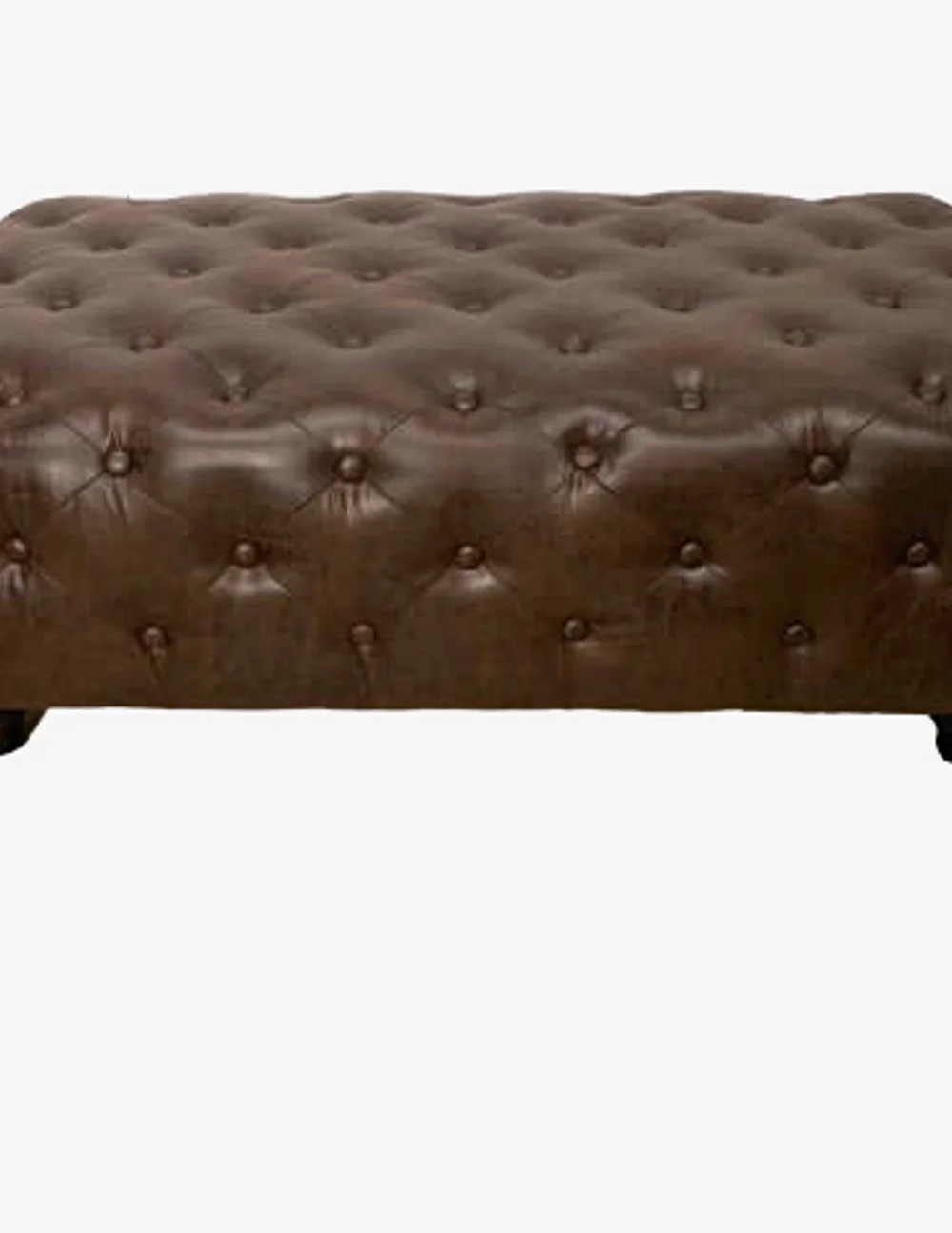 Faux Leather Tufted Ottoman - image 0