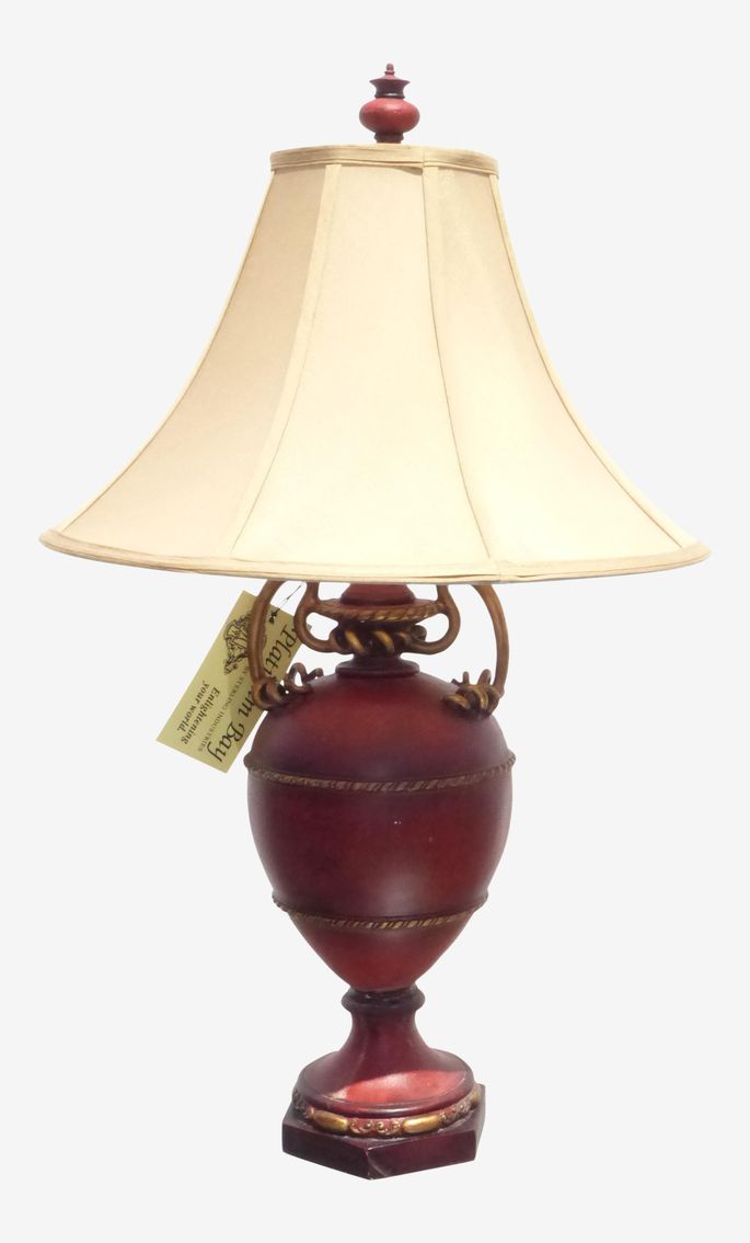 Vintage Platinum Bay Hand Painted Gold Gilt Table Lamp - image 0