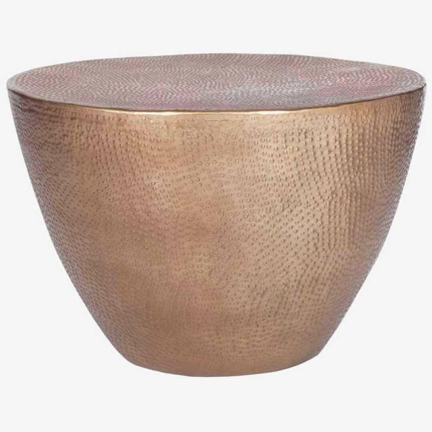 Hammered Metal Drum Table (New) - image 0