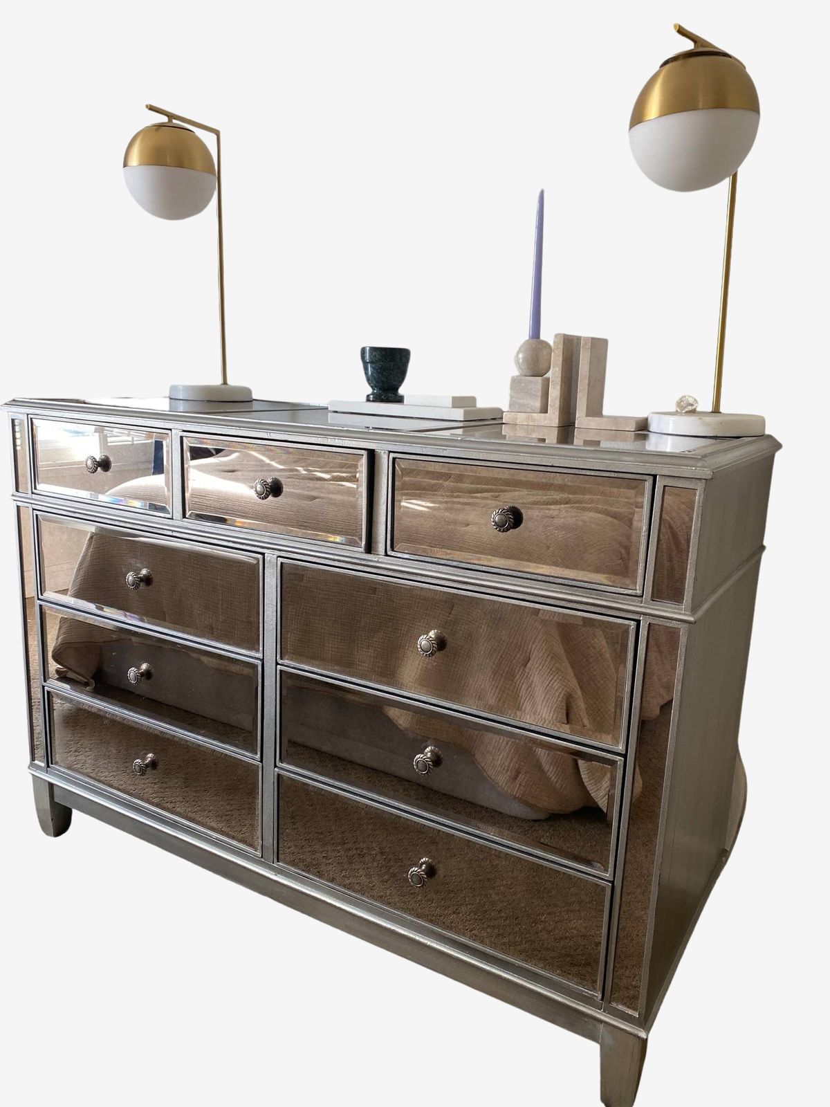 pier 1 hayworth collection mirrored silver dresser Pier 1 Imports Hayworth Mirrored Lingerie Chest