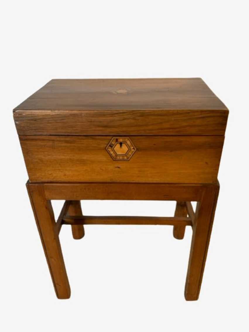 Antique Portable Wood And Leather Lap Writing Desk With Stand And Compartments - image 0