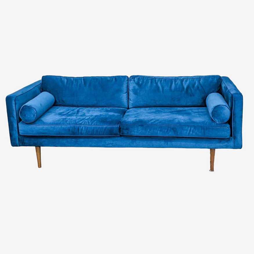 West Elm Mid-Century Style Blue Sofa - image 0