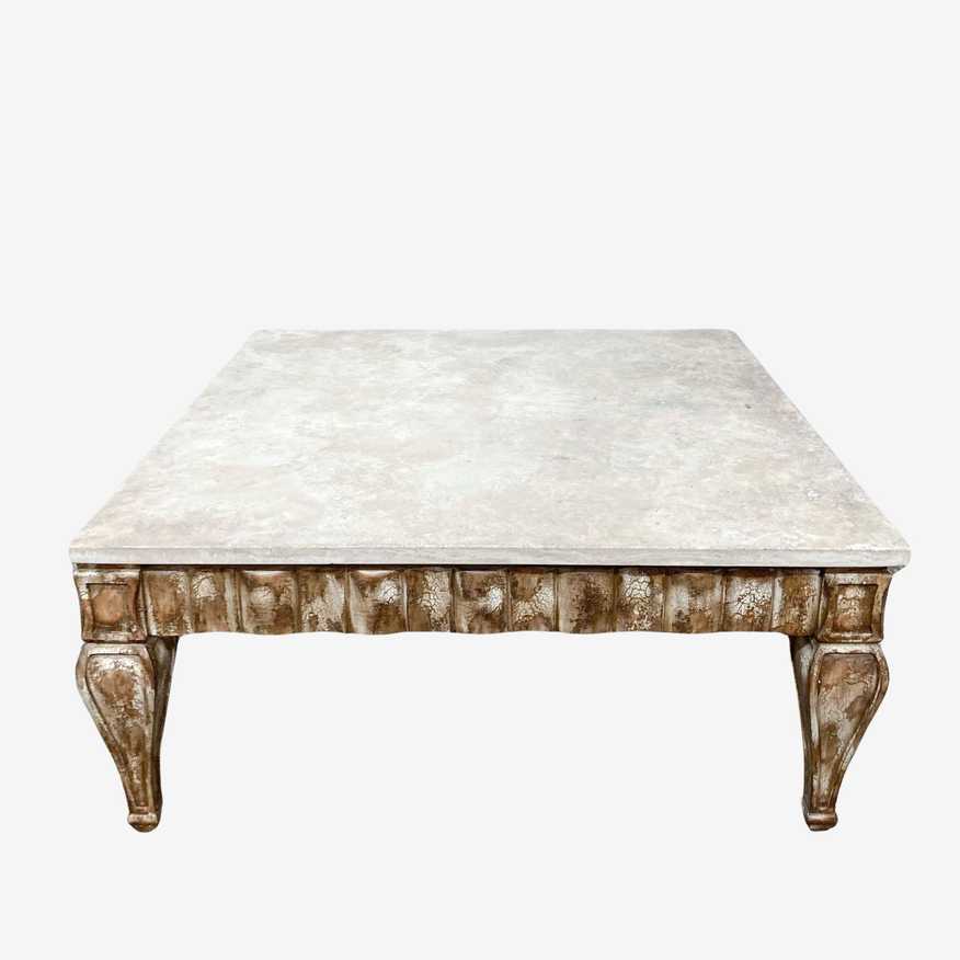 Faux Stone Top Coffee Table - image 0