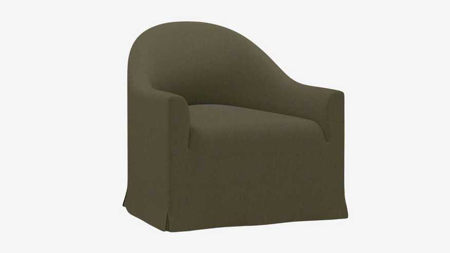 The Inside Havenly Slipcover Swivel Chair Olive Green Upholstered (2 Avail) FFE258-390 - image 0