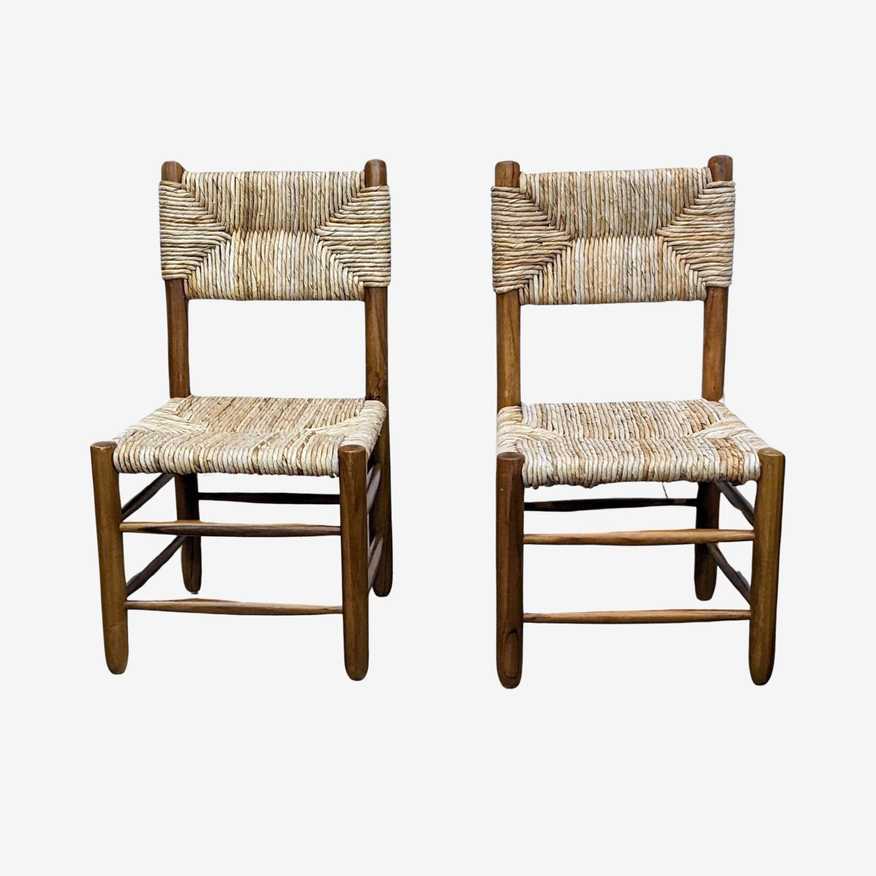 France & Son Charlotte Perriand Dordogne Dining Chair- Set of 2 - Kashew