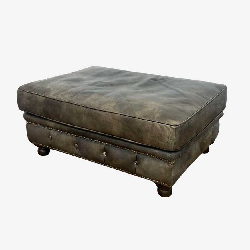 Restoration Hardware Leather Ottoman  - image 0