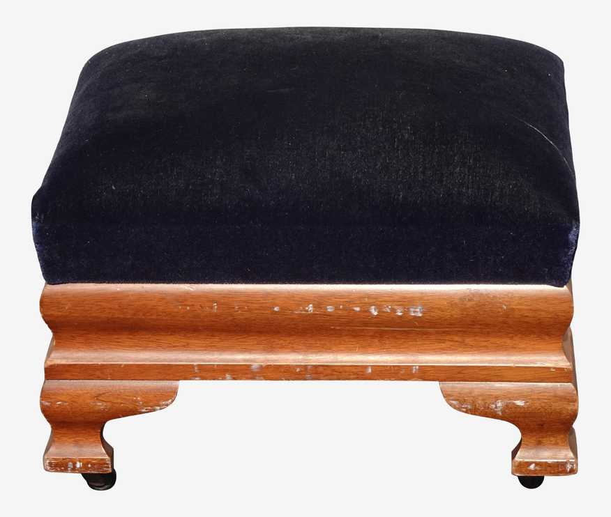 Carnaby Foot Stool in Navy Velvet