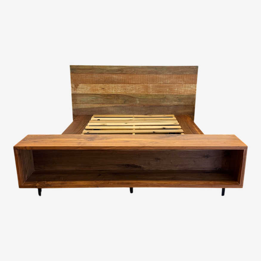 Queen Size Crate & Barrel Atwood Bed With Bookcase - image 0