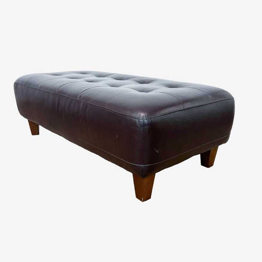 Chateau d'Ax Leather Brown Ottoman Bench - image 0