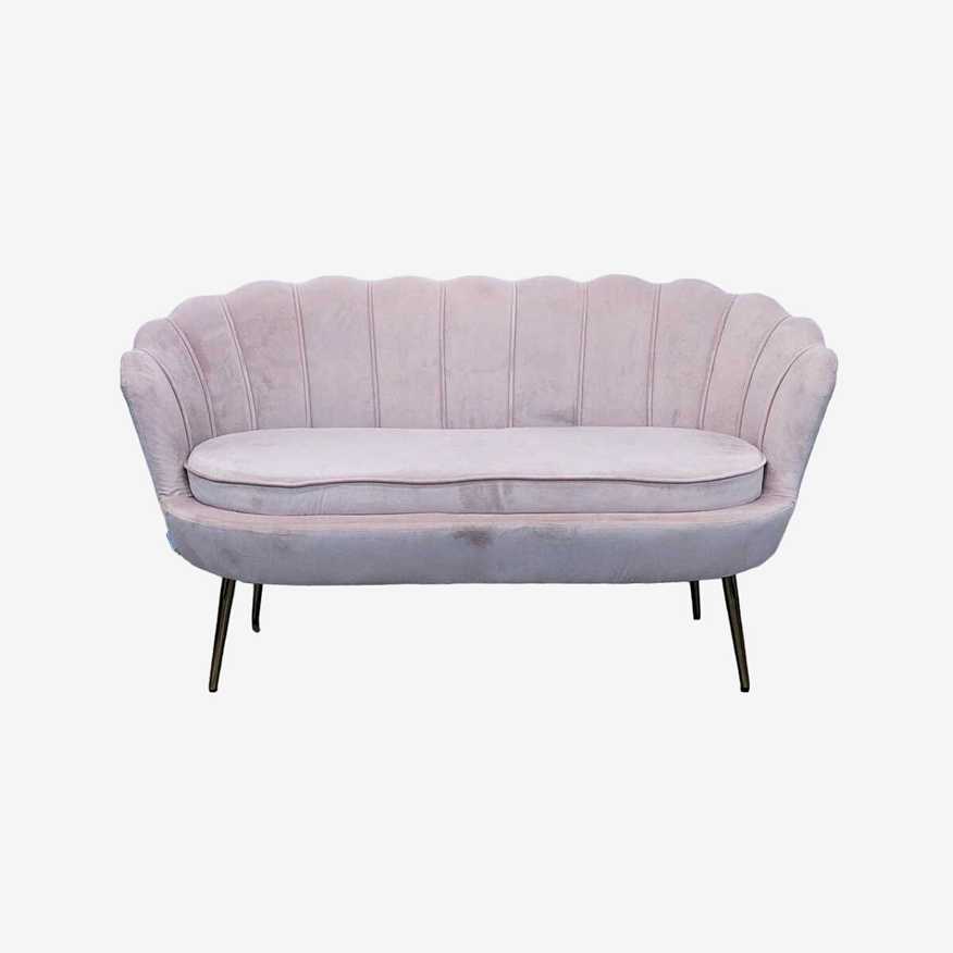 Homefun Scallop Velvet Loveseat with Gold Legs - image 0