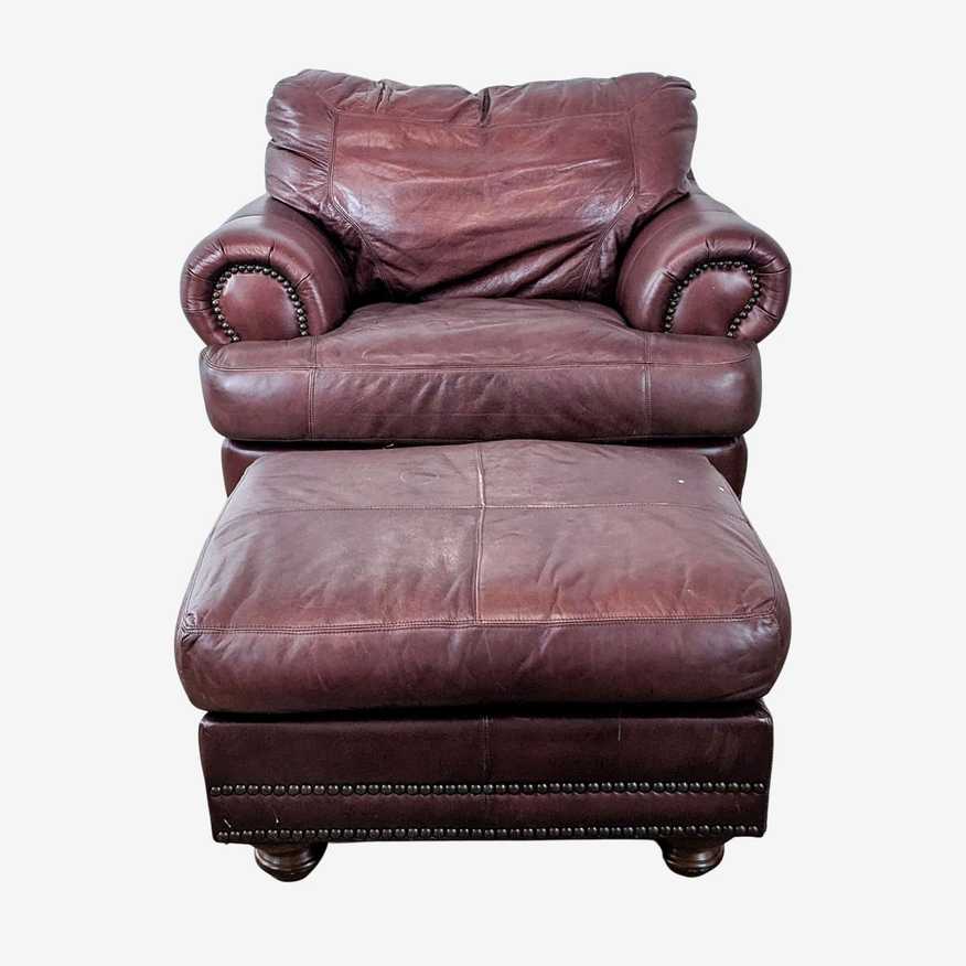 Leather Lounge Chair + Ottoman - image 0