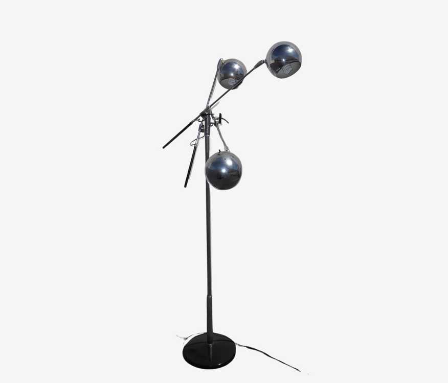 Vintage Chrome Three Arm Orbiter Floor Lamp - image 0