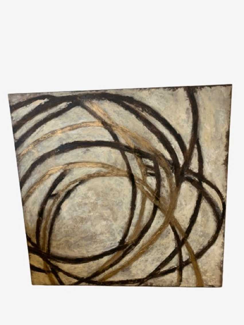 Z Gallerie Bronze Circles Canvas Wall Art - image 0