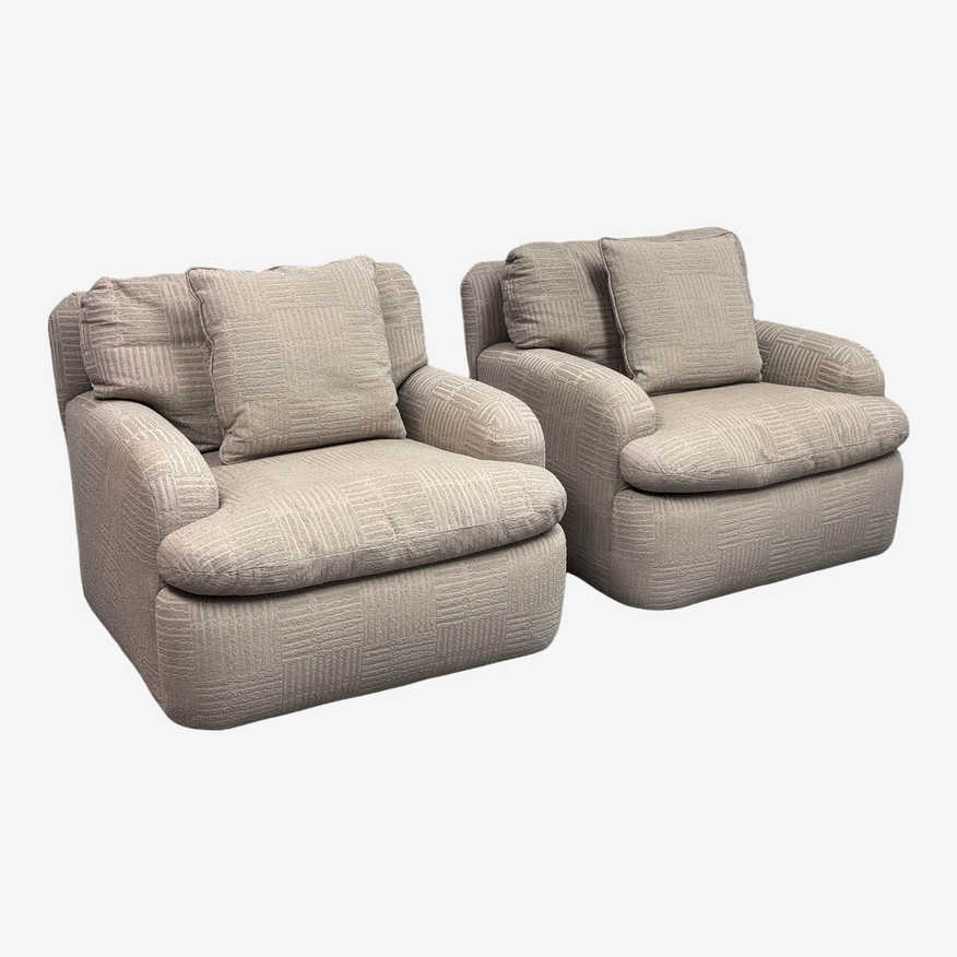 A.Rudin Custom Swivel Arm Chairs, a Pair - image 0